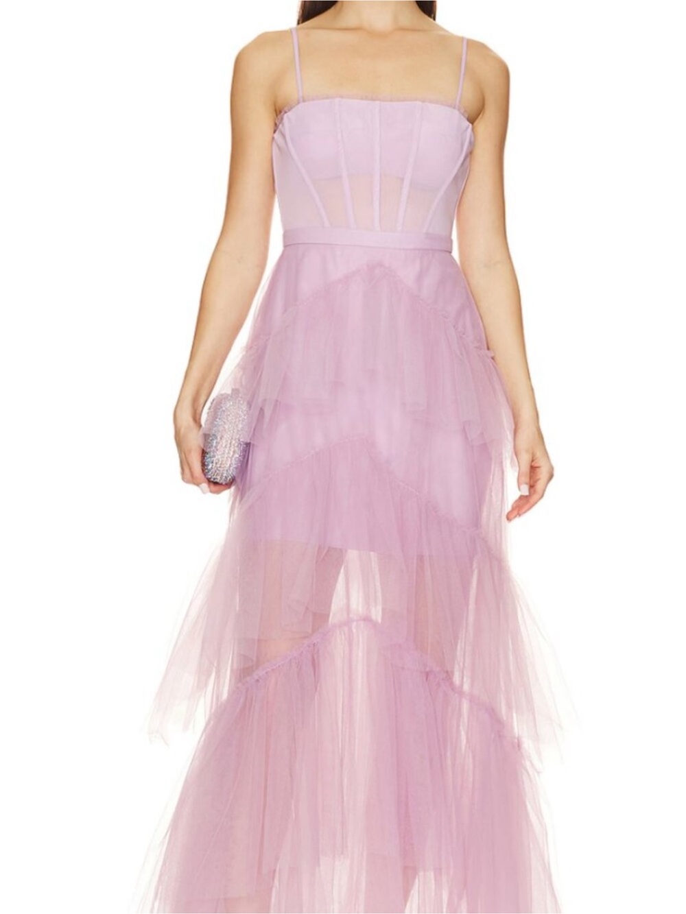 Revolve x BCBGMaxAzria Orchid Corset Tulled Gown size 4